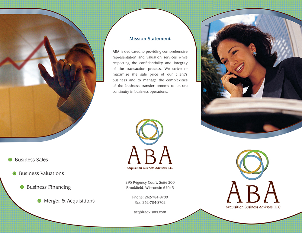 ABA exterior pannels of tri-fold brochure